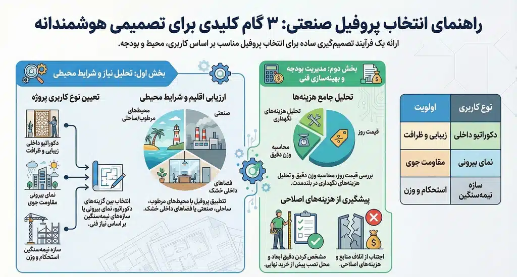 راهنمای انتخاب مناسب نوع پروفیل برای پروژه شما